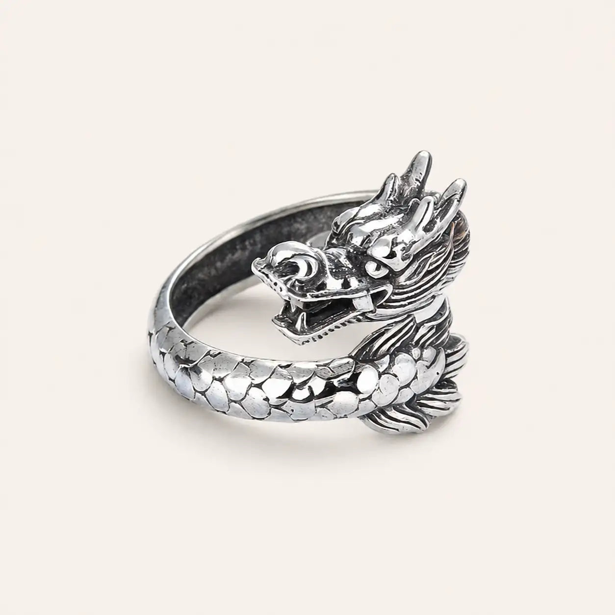 Silver Dragon Open Ring