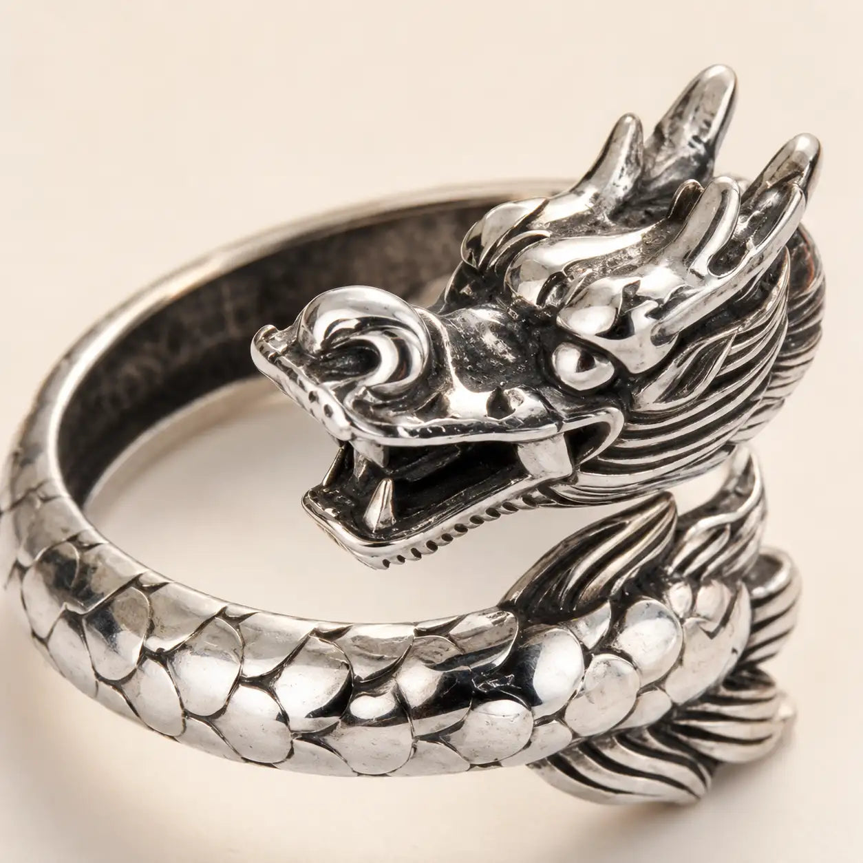 Silver Dragon Open Ring