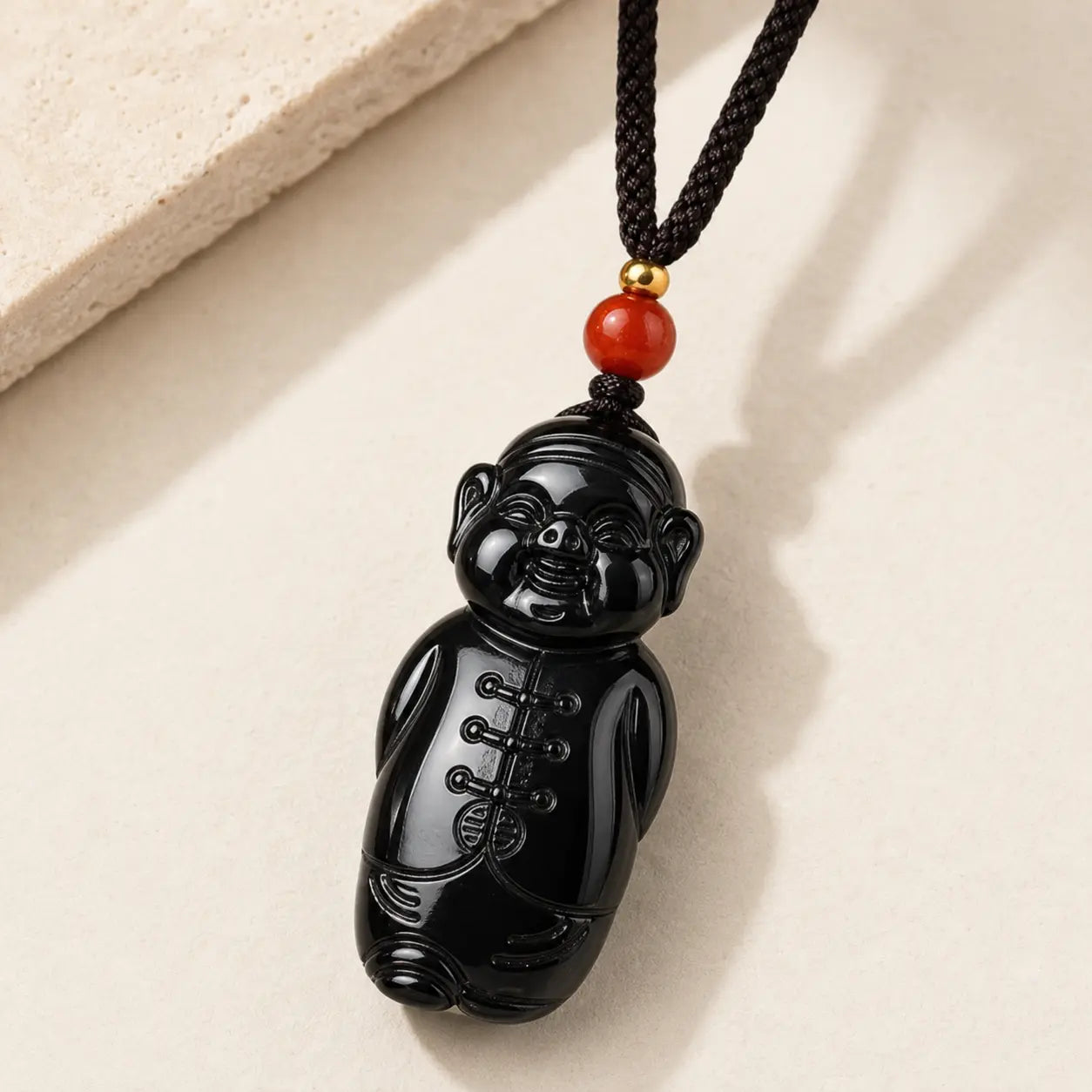 Black Hetian Jade Lucky Pig Pendant