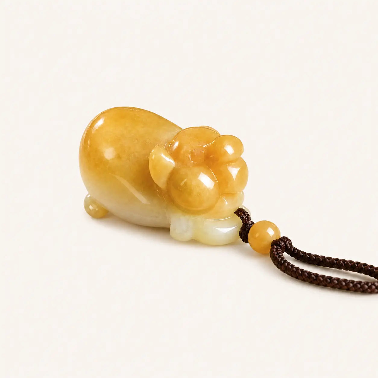 Honey Jade Fortune Pig Pendant