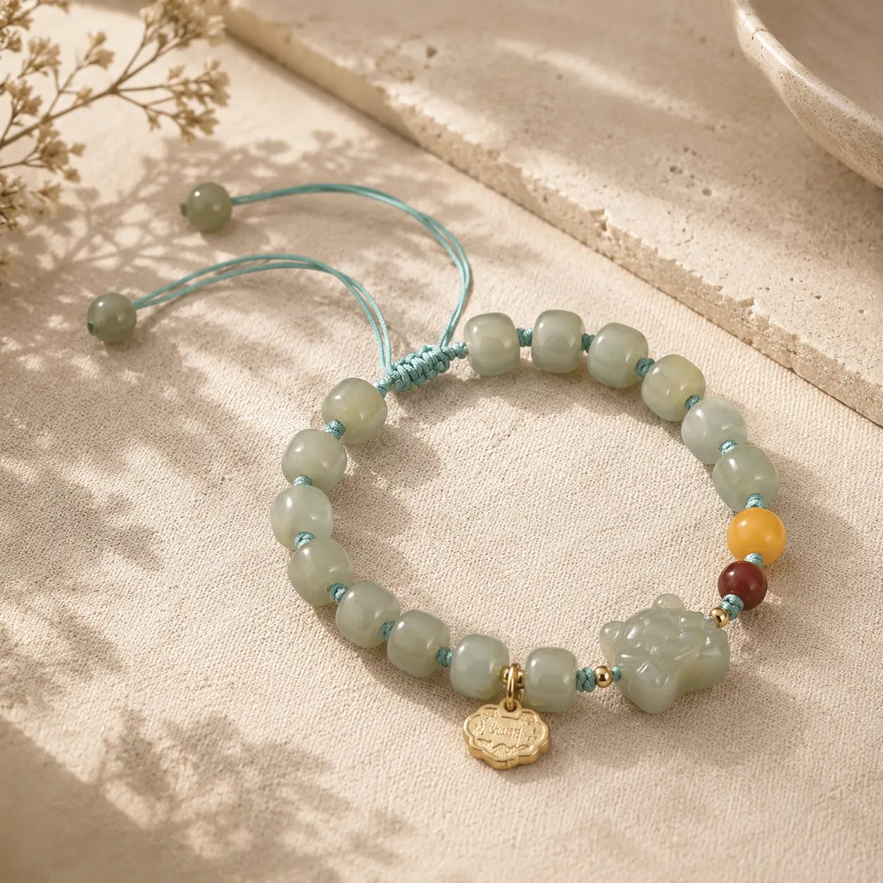 Jade Zodiac Coin Bracelet