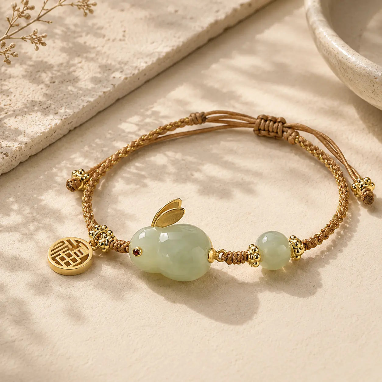 Jade Rabbit Cord Bracelet