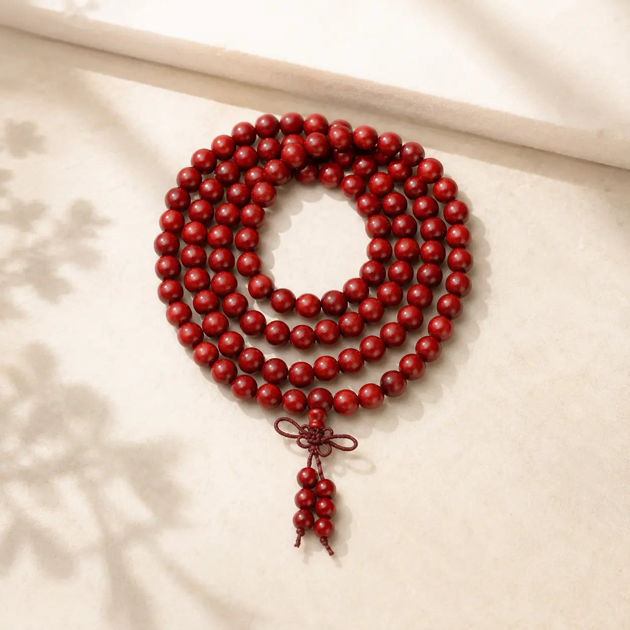 Warm Earth Red Sandalwood 108-Bead Mala
