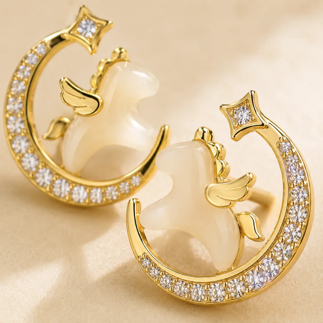 Jade Horse Drop Earrings