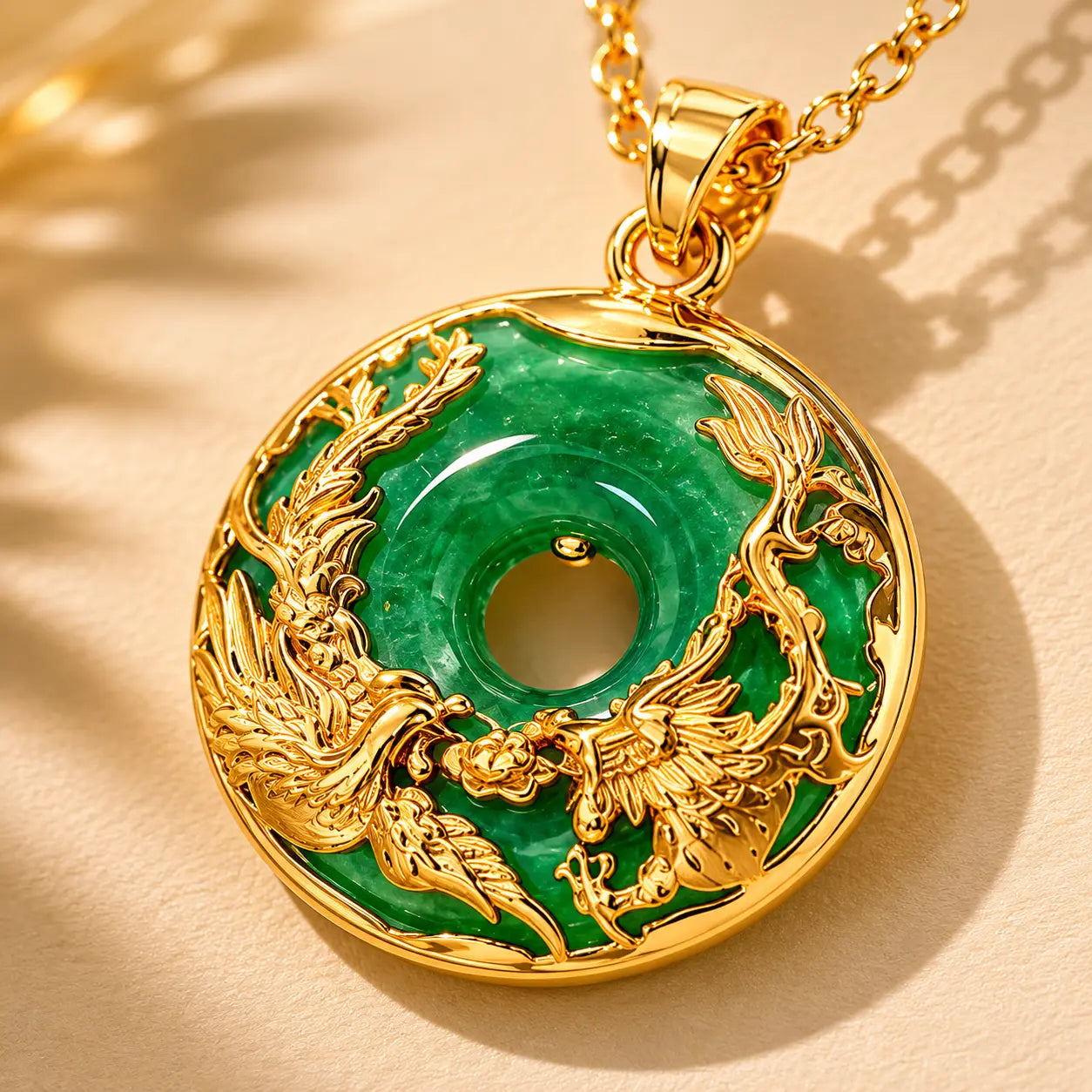 Green Jade Dragon Pendant