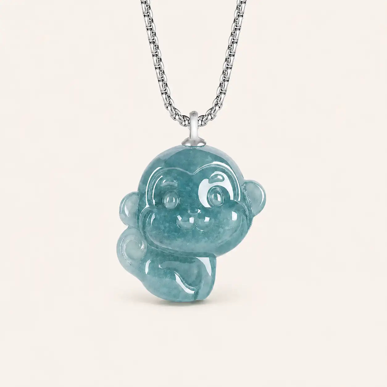 Zodiac Monkey Jade Pendant