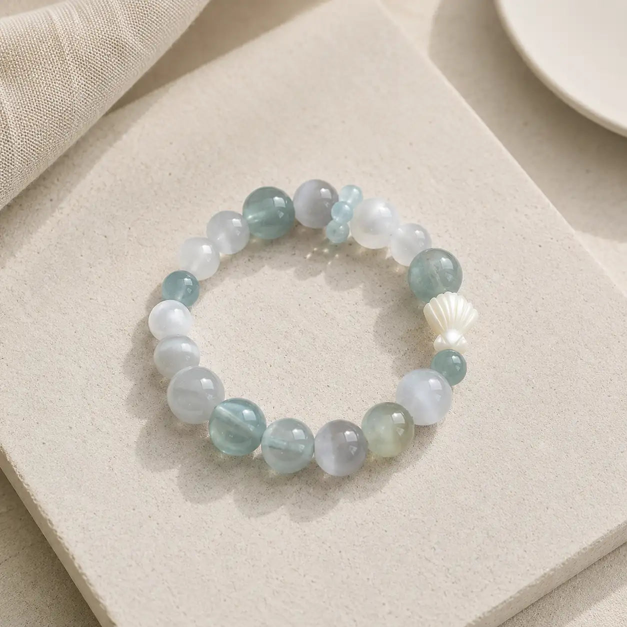 Resin & Chalcedony Shell Bracelet