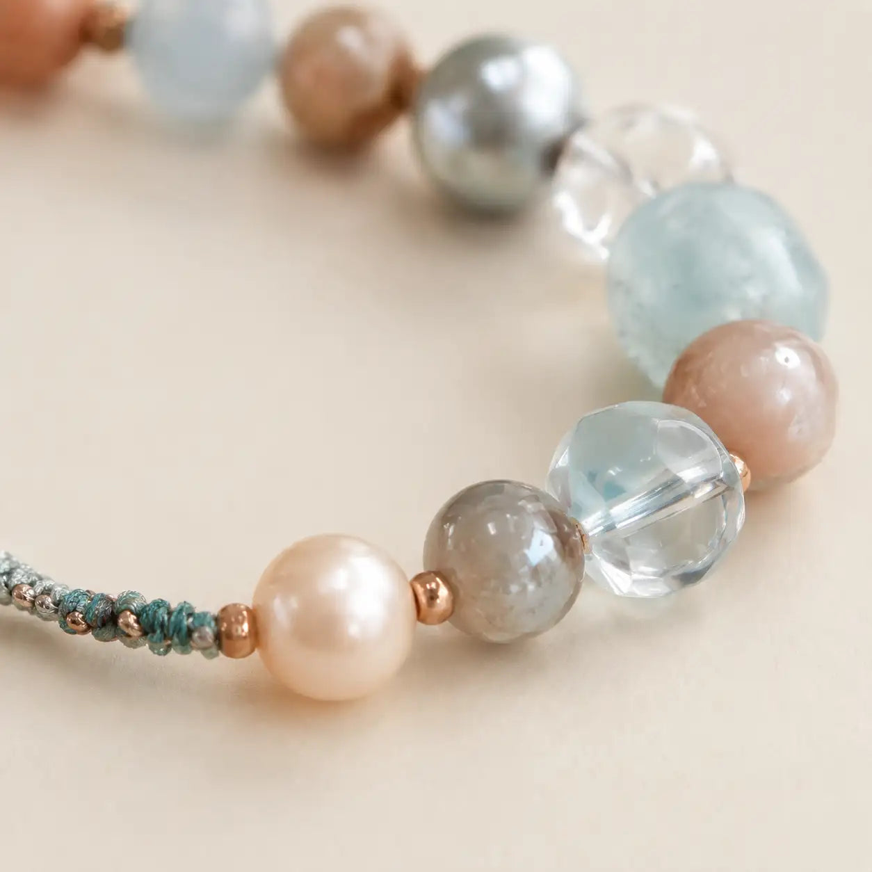 Mint Green Lock Bead Bracelet