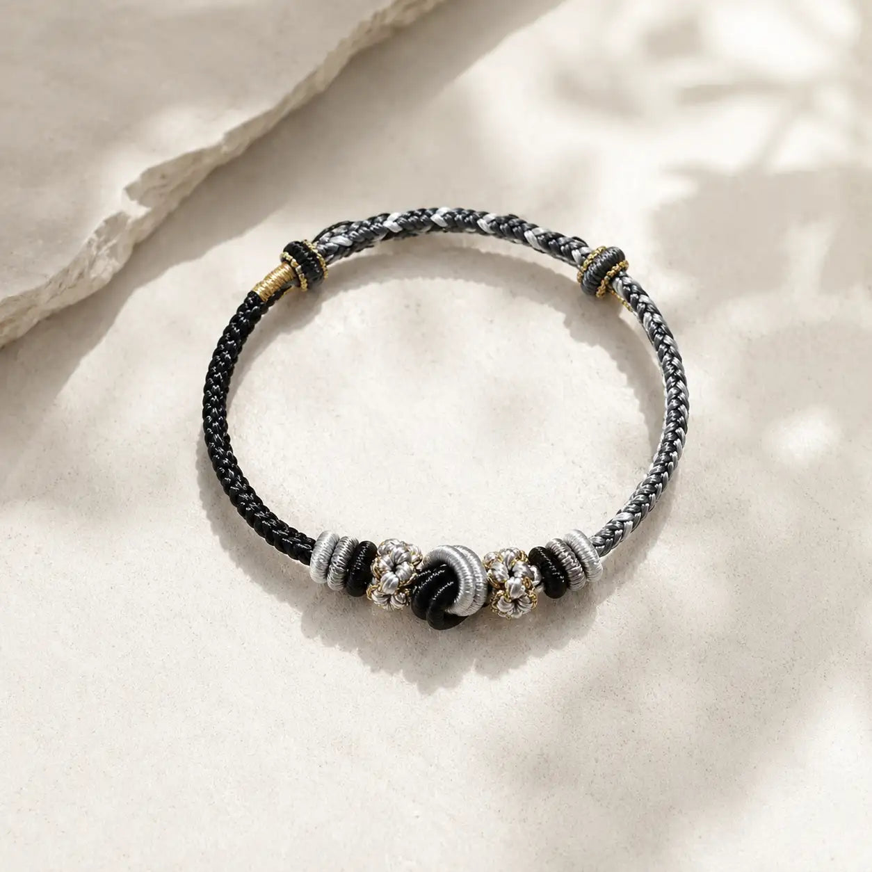 Black Braided Cord Protection Bracelet