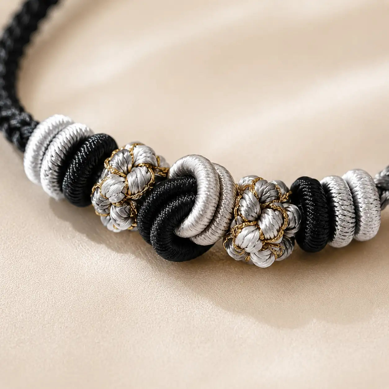 Black Braided Cord Protection Bracelet