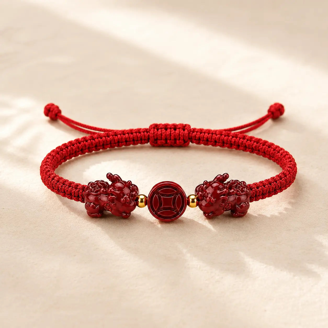 Cinnabar Peace Coin Bracelet