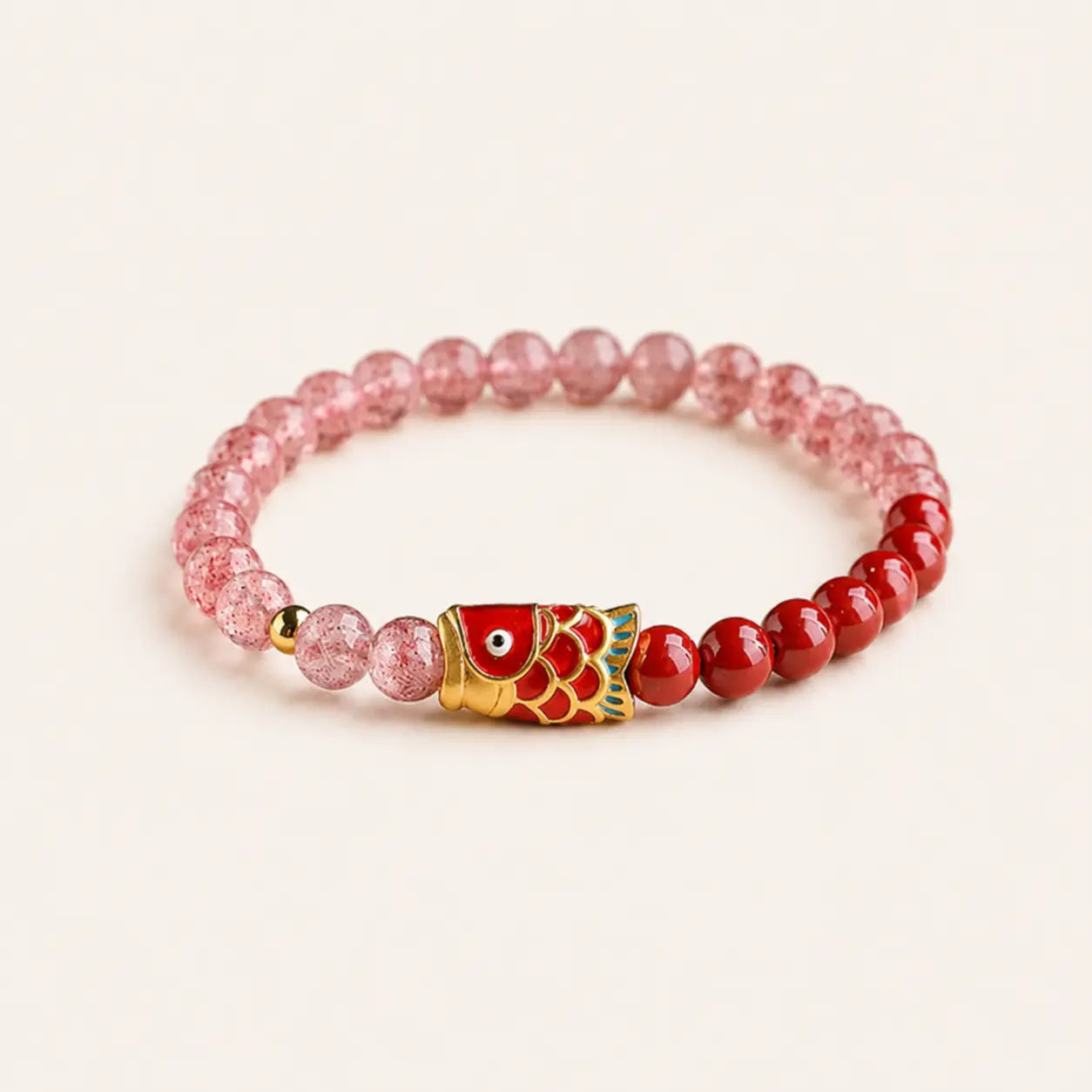 Koi Pink Glass Bead Bracelet