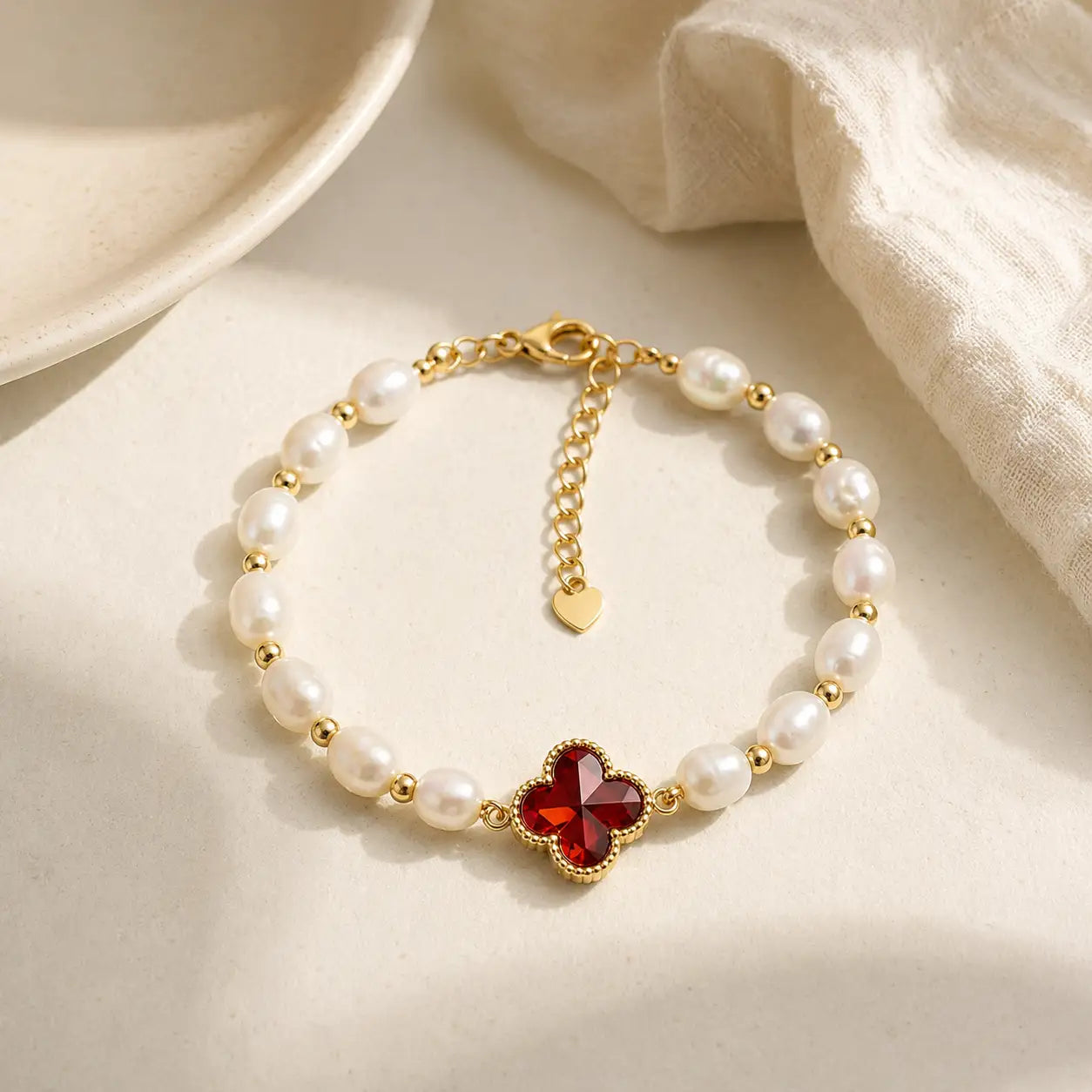 Pearl Clover Luck Bracelet