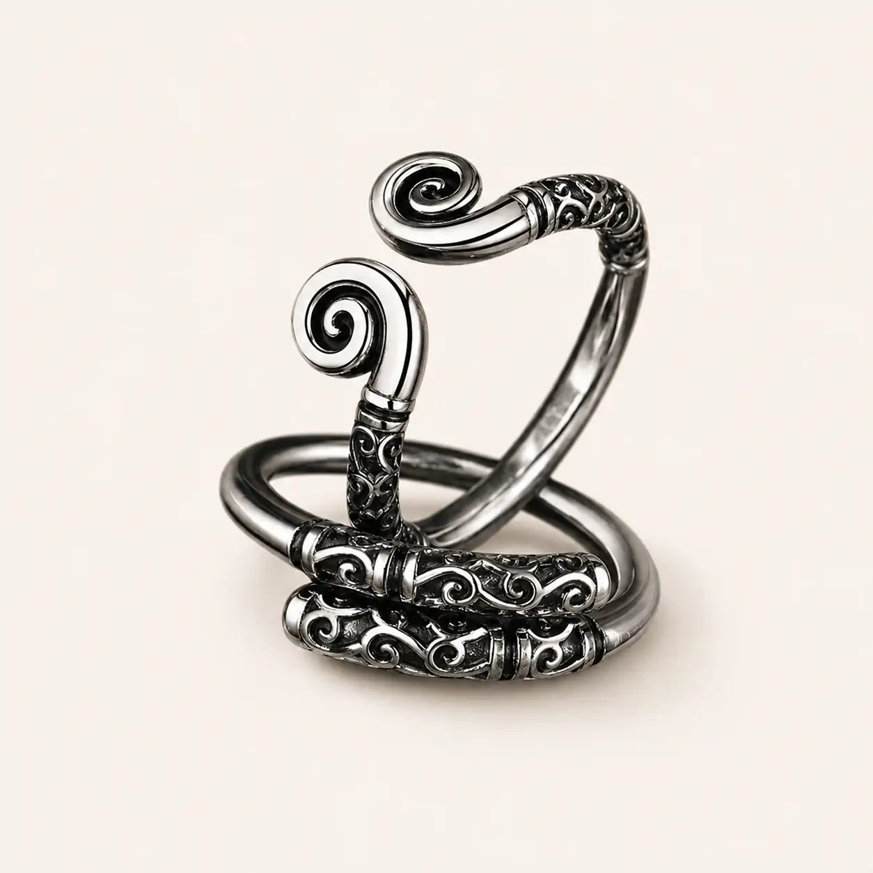 Silver cudgel open ring by TheFuMaster