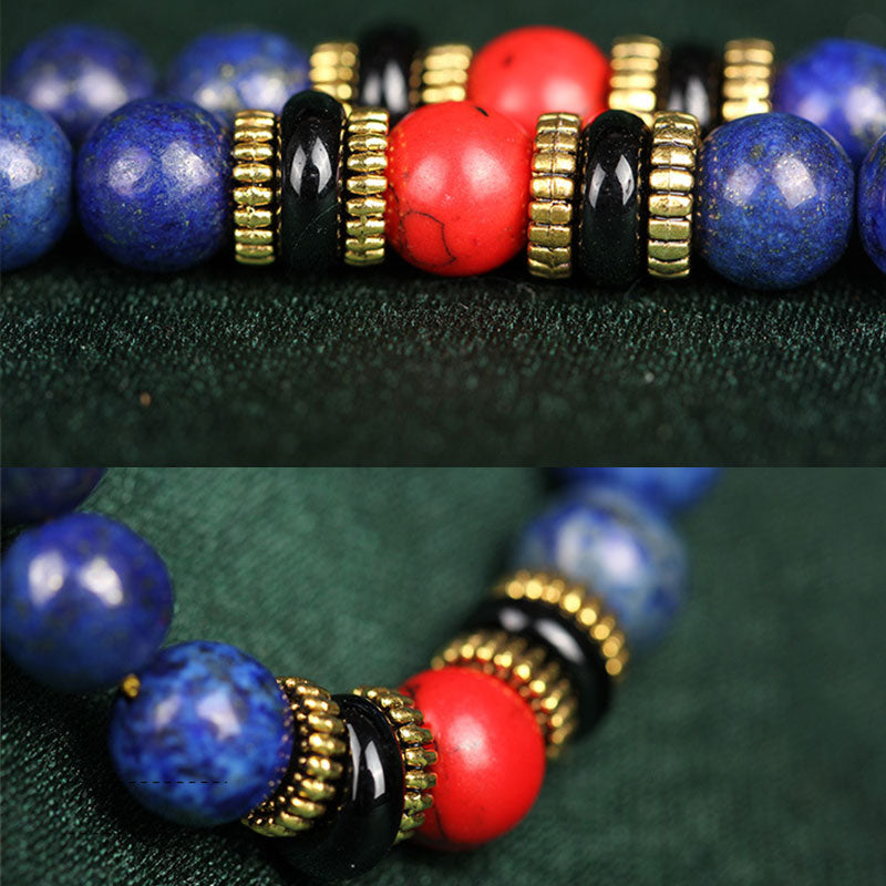 Lazurite and red turquoise mala symbolizing clarity and focus – TheFuMaster