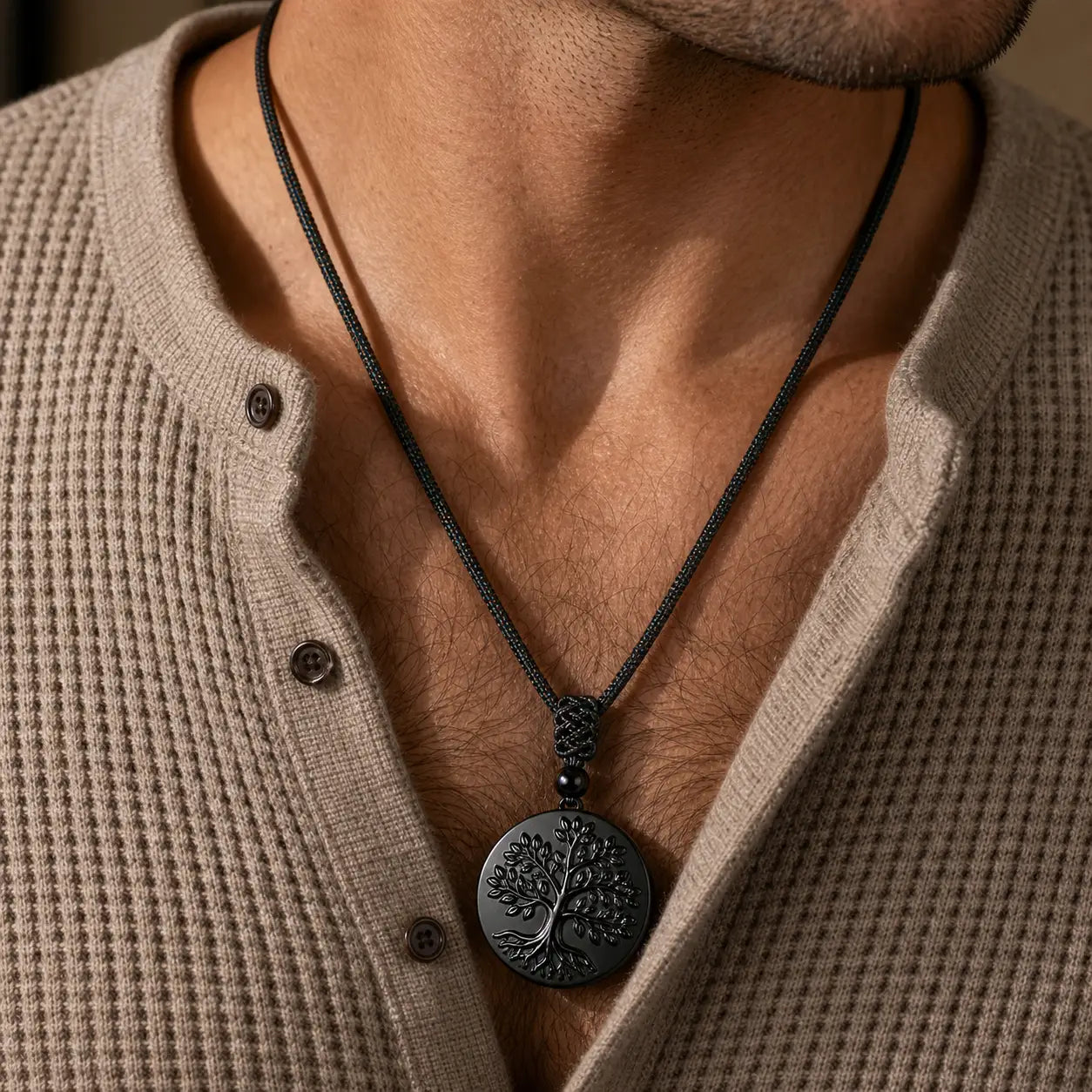 Rooted Transformation Necklace worn as a pendant necklace