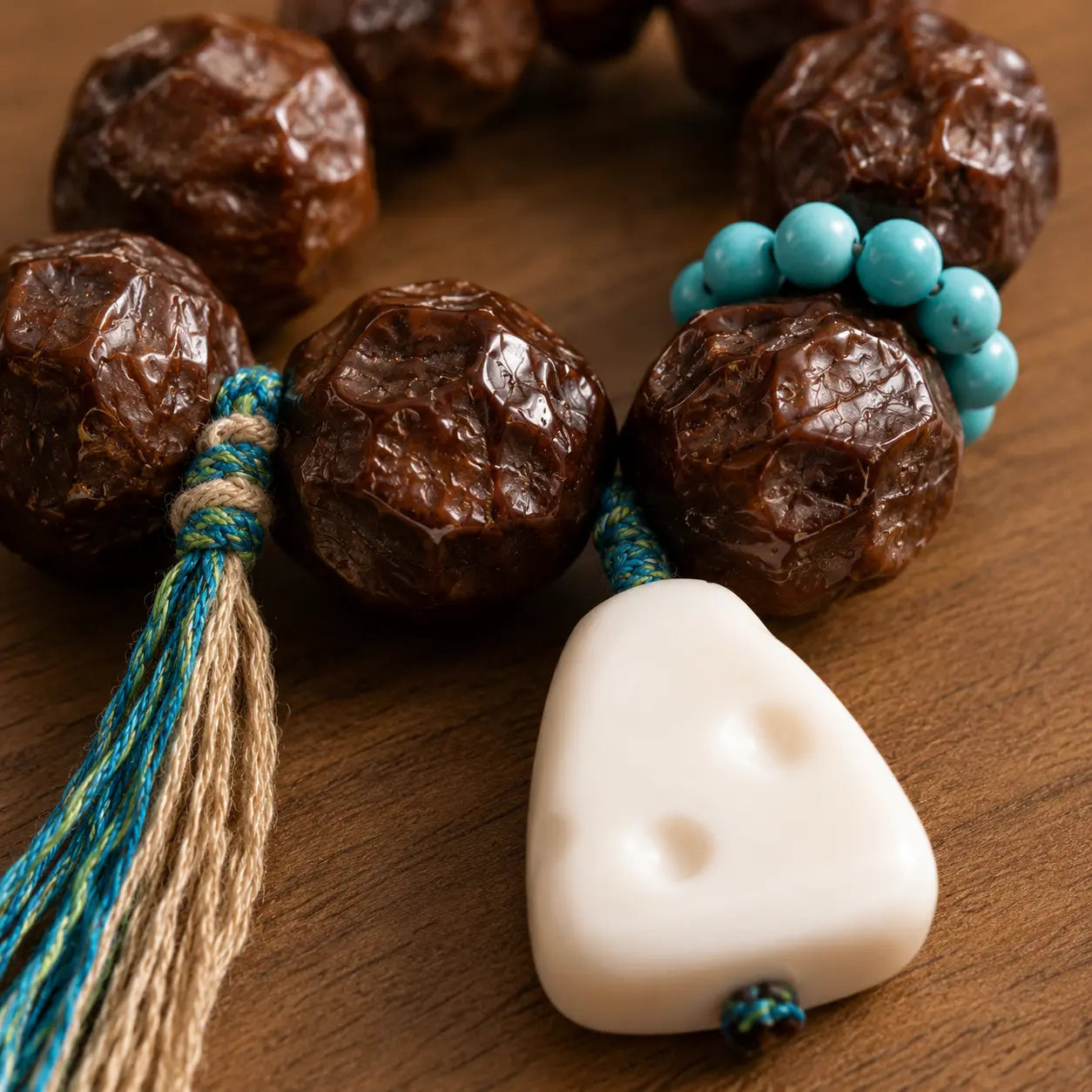 Purple Bodhi Finger Beads shown from another angle with bodhi