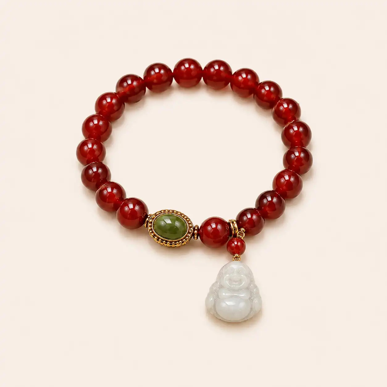 Red Agate Serenity Symbol Bracelet with agate