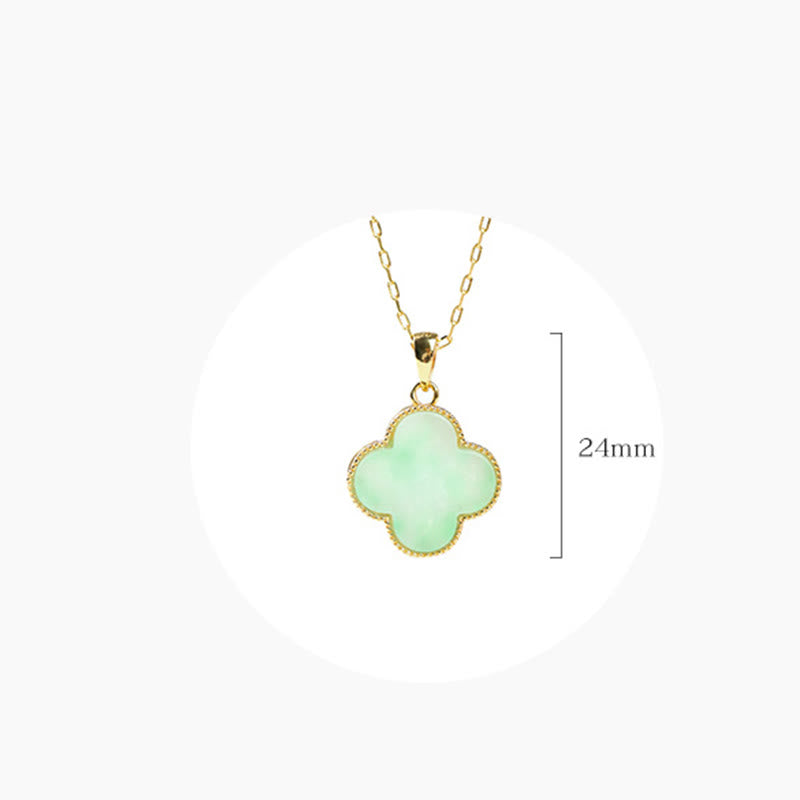 Size reference image for Serene Clover Jade Pendant Necklace – 24mm green jade charm