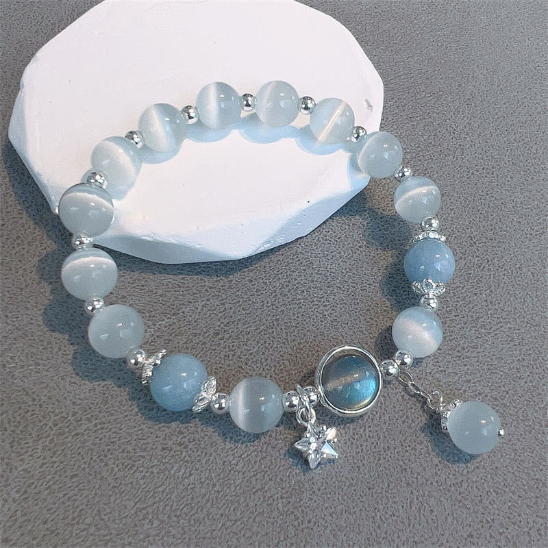 Star and Moon Energy Bracelet with Cat’s Eye and Moonstone – TheFuMaster