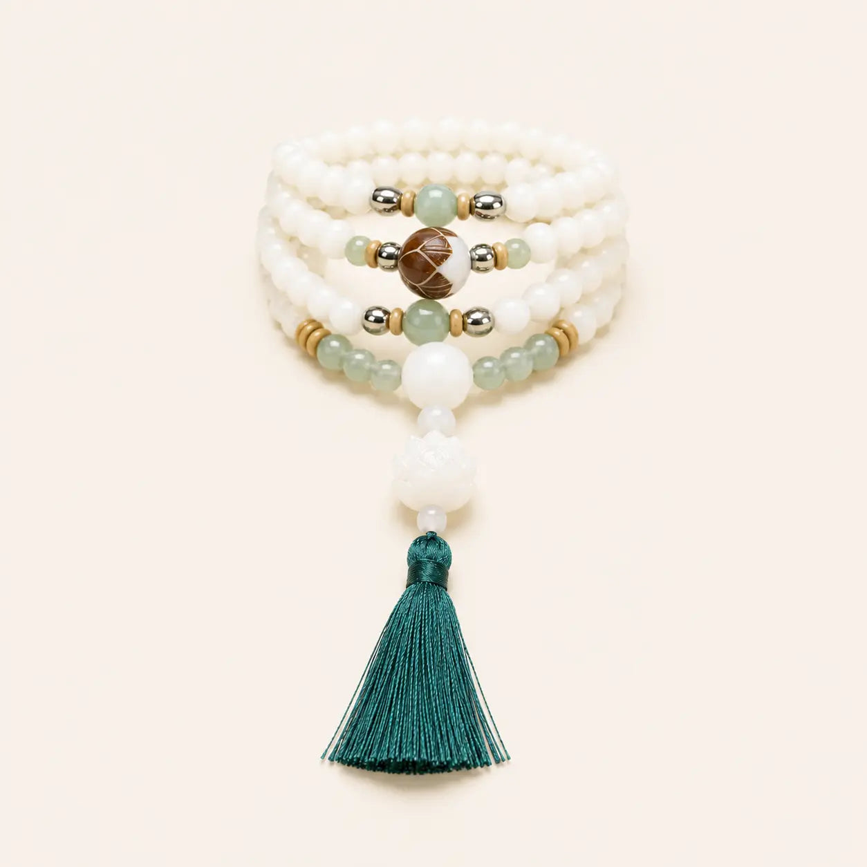 White Bodhi 108 Mala with bodhi