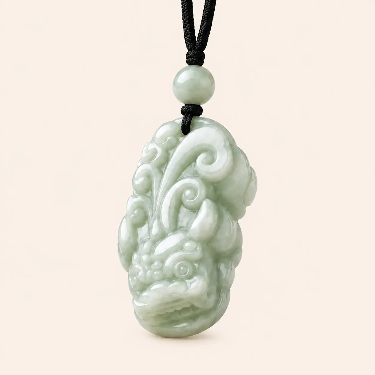 White Jade Pixiu Pendant with white jade and pixiu