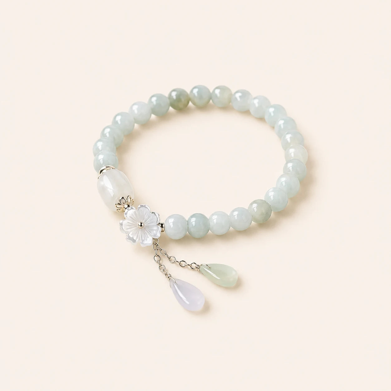 White Stone Drop Bracelet