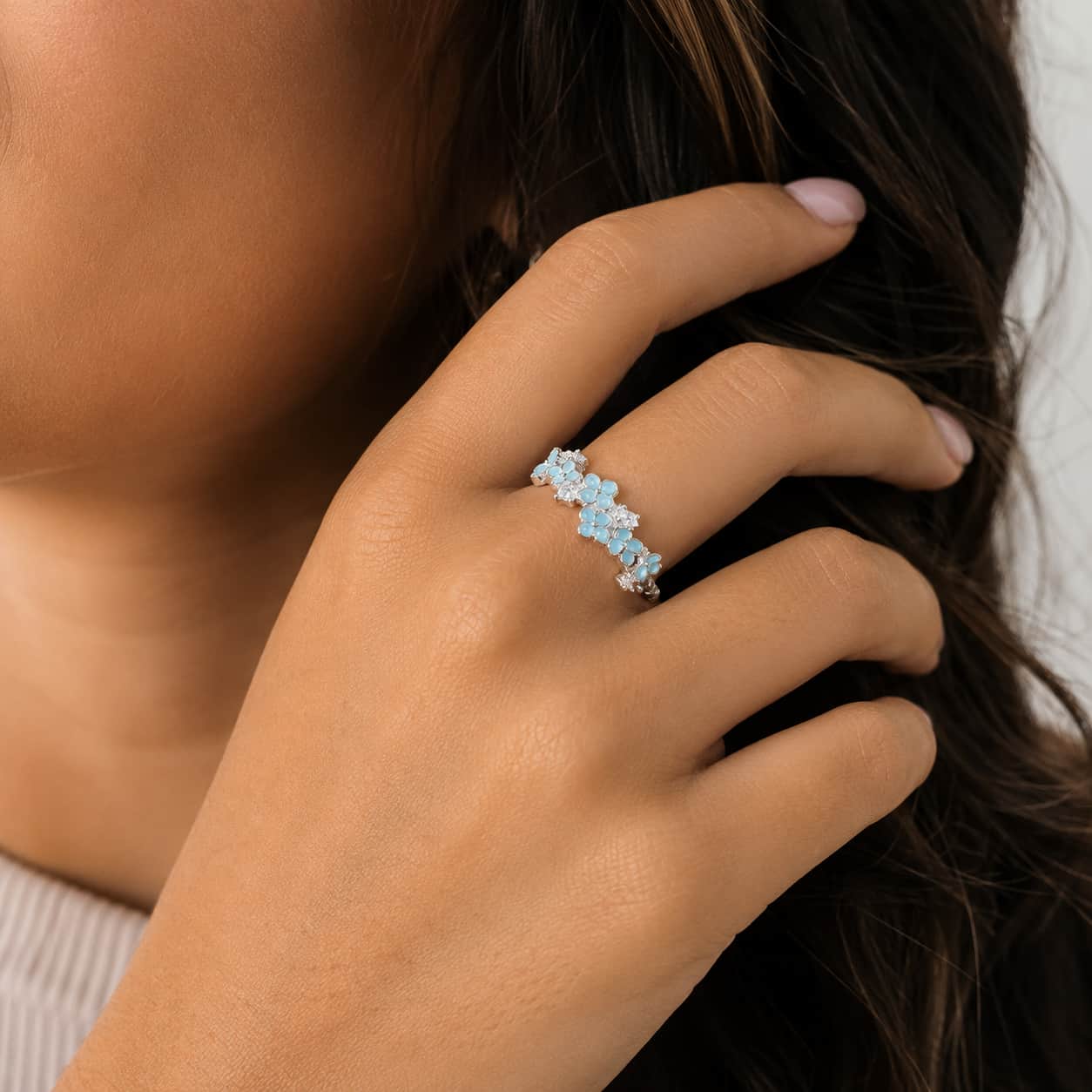 Close-up of Wisteria Flower Adjustable Ring
