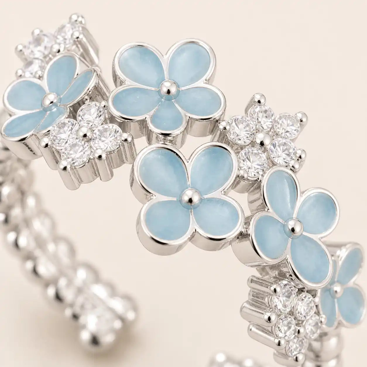 Wisteria Flower Adjustable Ring shown from another angle
