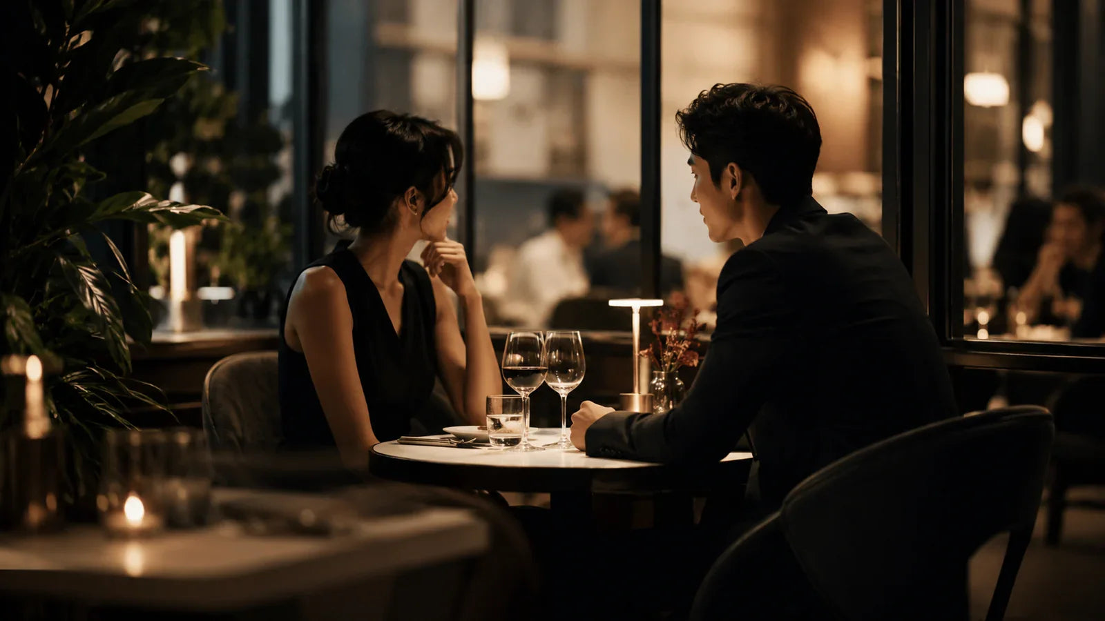 Modern first date dinner scene for TheFuMaster blog
