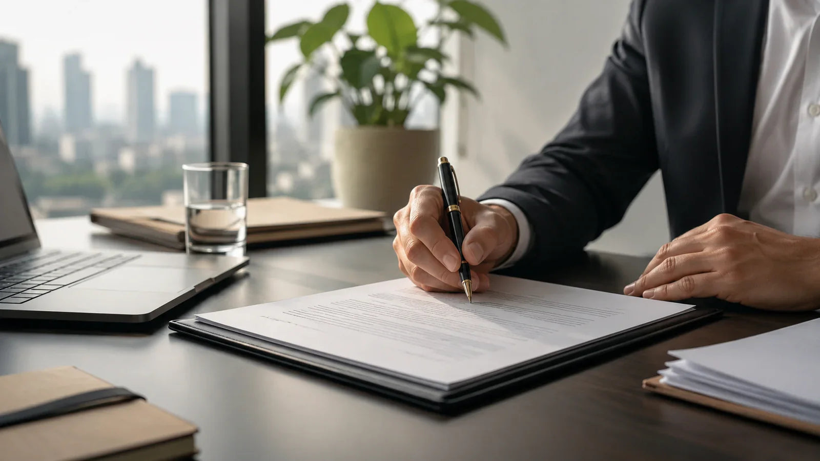 Business contract signing scene for TheFuMaster blog