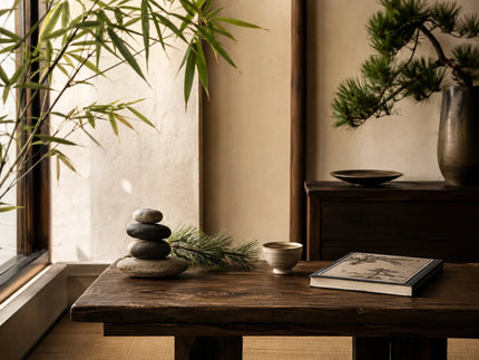 Quiet Eastern interior symbolizing qi inner strength and support