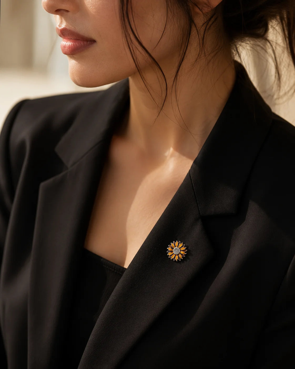 Radiant Luck Sunflower Brooch