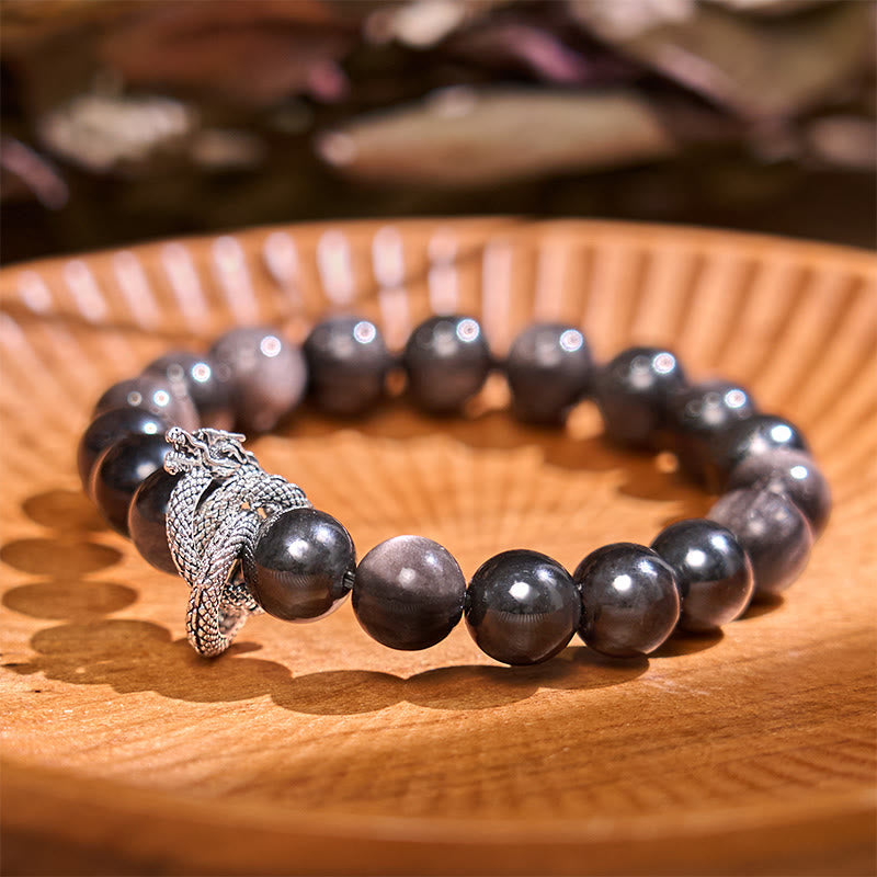 Reflective Sovereign Obsidian Bracelet