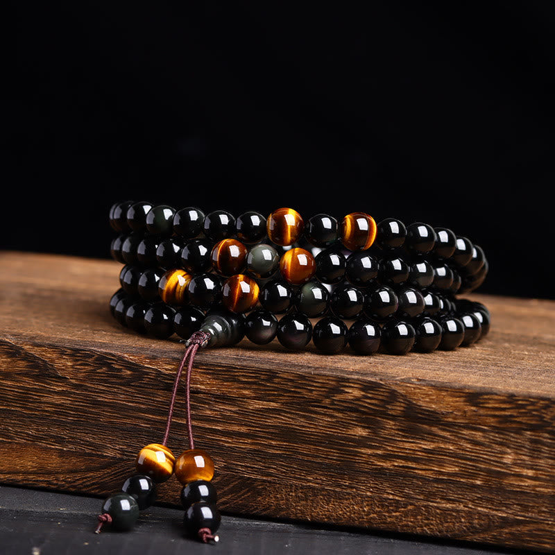 Black & Ice Obsidian Fulfilment Mala