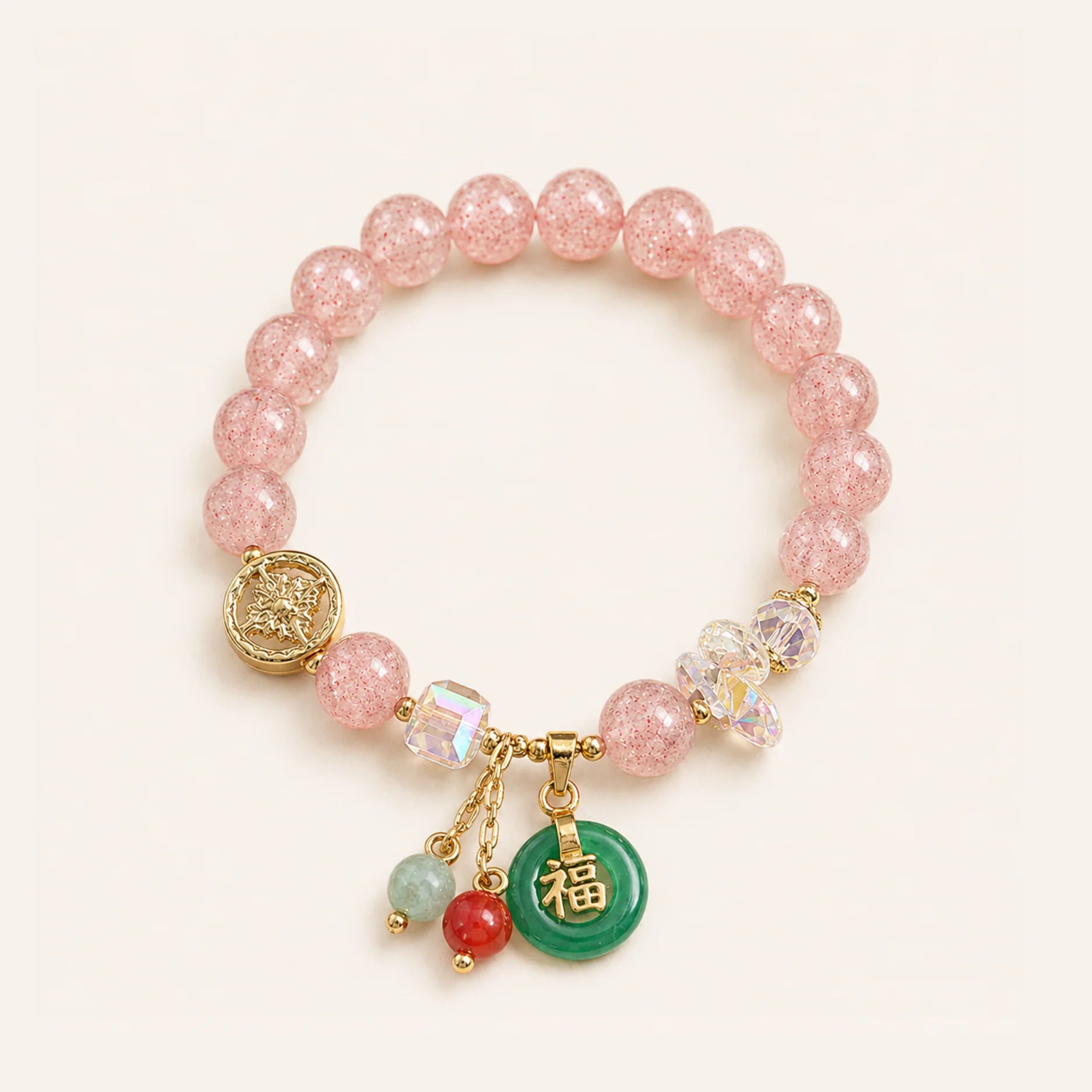 Strawberry Quartz Fu Bracelet