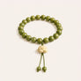 Lotus Green Wood Bead Bracelet