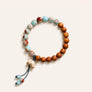 Shoushan Stone & Golden Sandalwood Lotus Bracelet