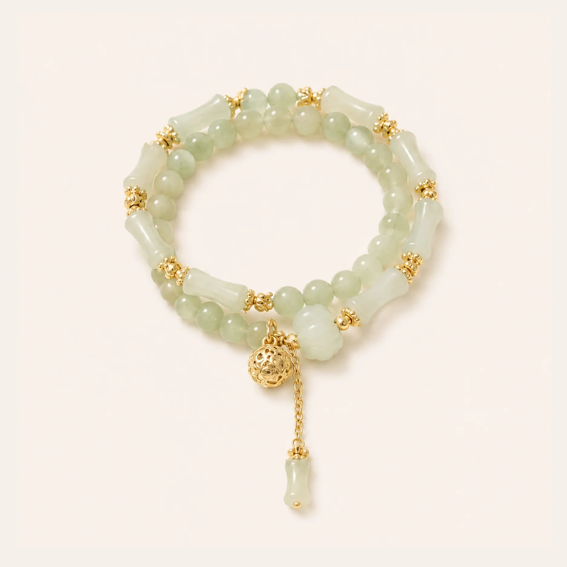 Hetian Jade Bamboo Knot Bracelet