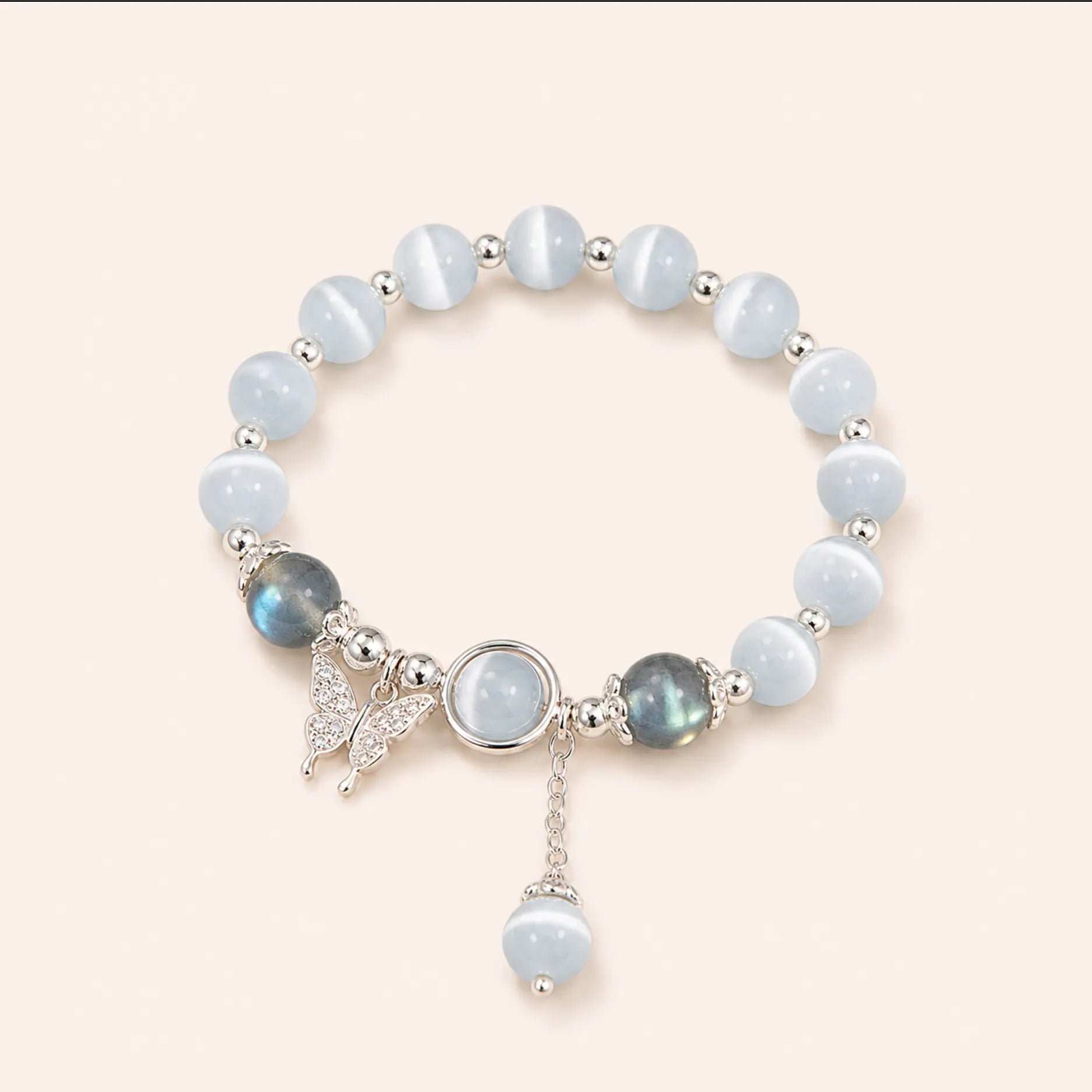 Blue Crystal Butterfly Bracelet