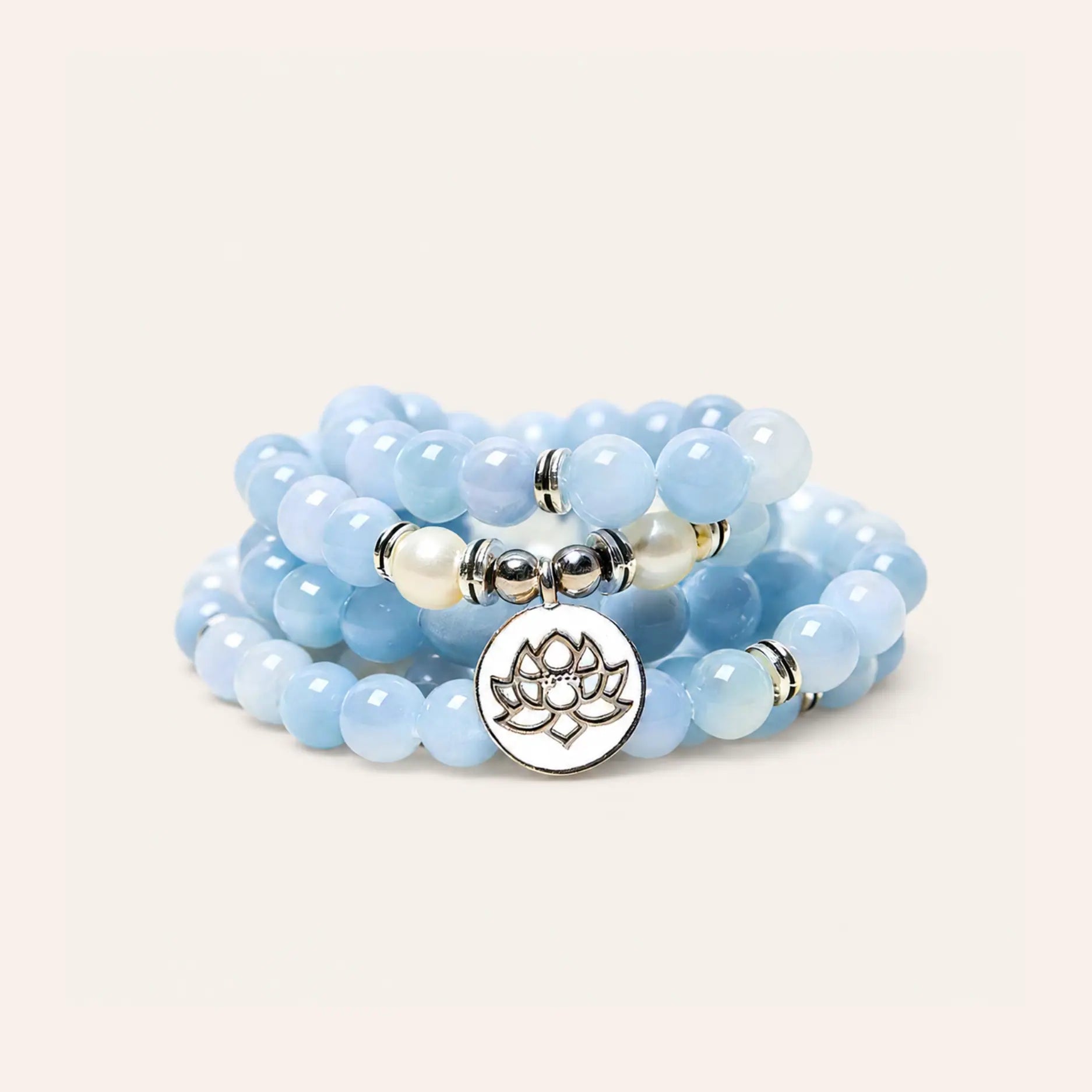 Blue Lotus Mala Bracelet
