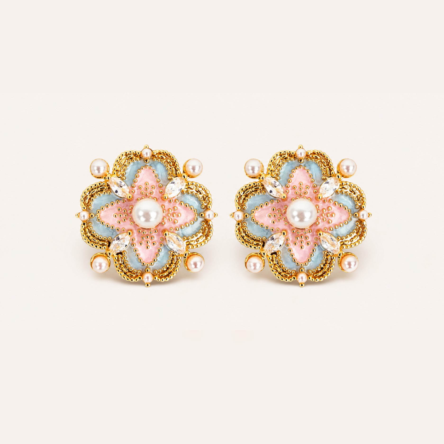 Pastel Flower Focus Earrings