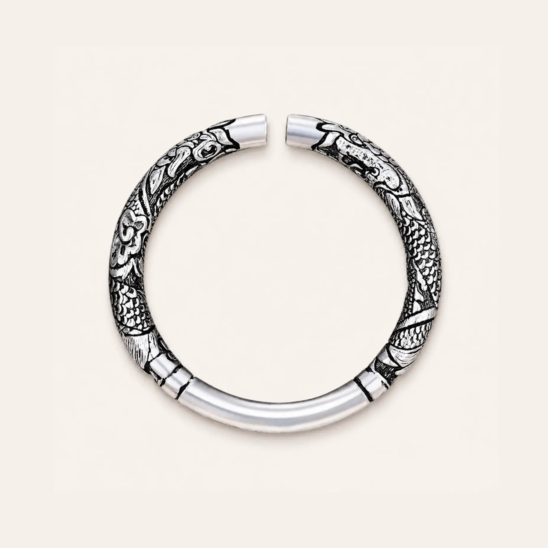Rising Cloud Relief Cuff Bracelet