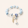 Blue Crystal Flower Bead Bracelet