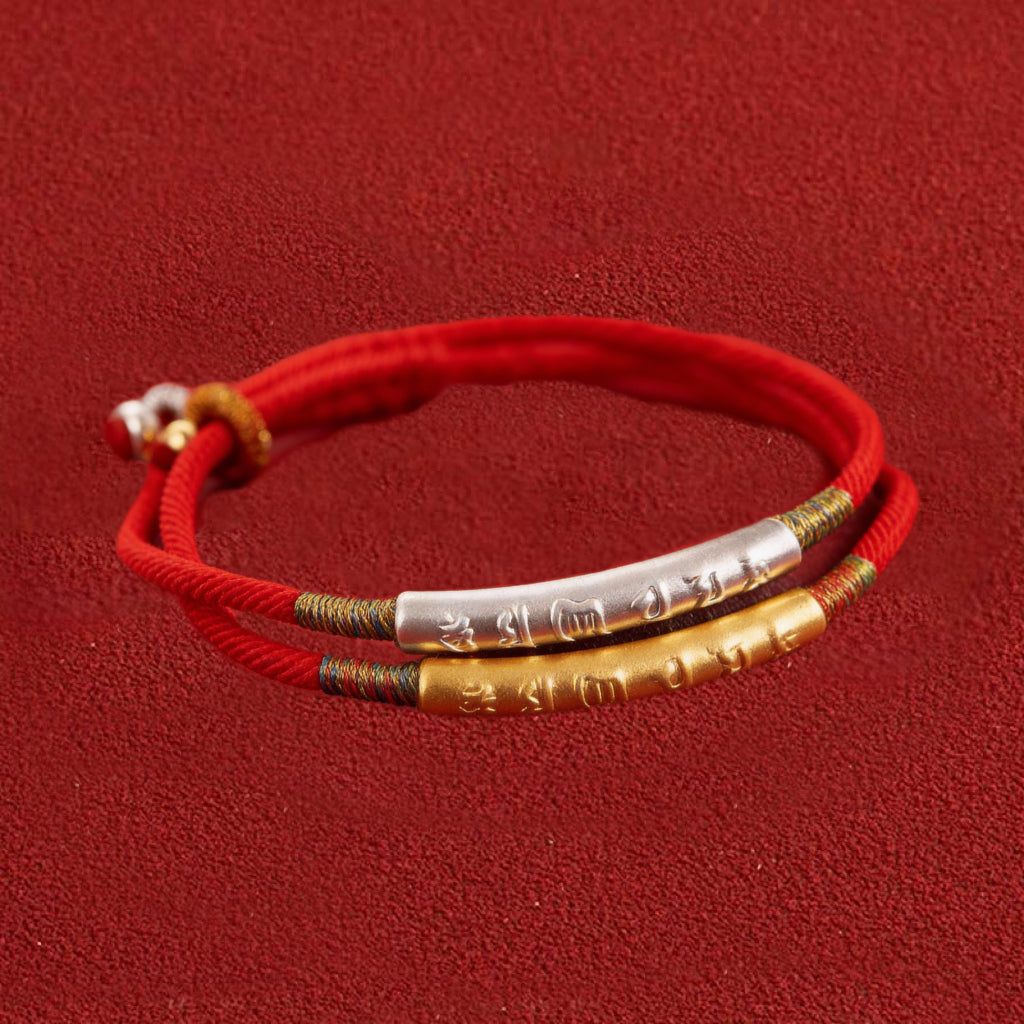 Silver Mani Mantra Lucky Bracelet