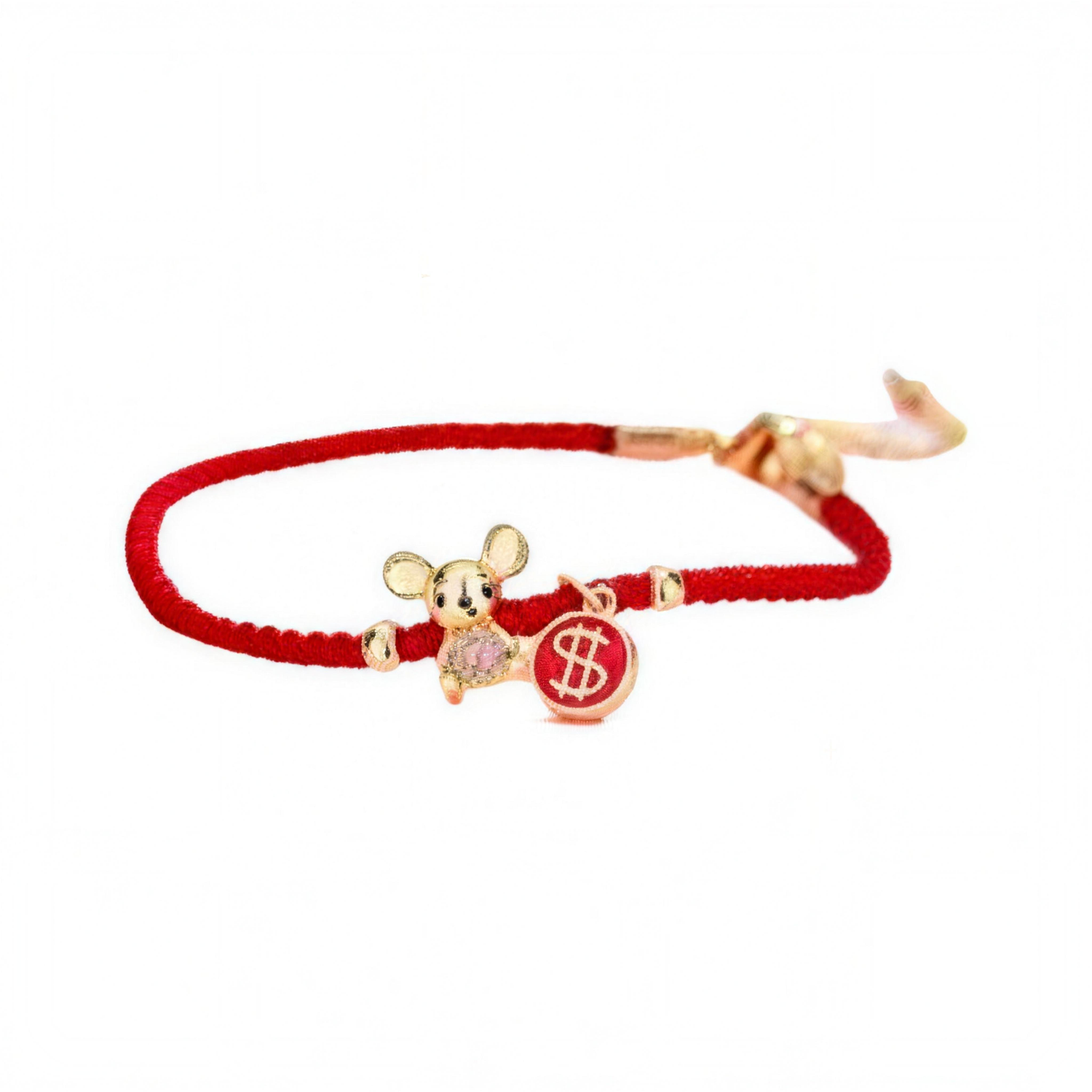 The Playful Circuit Mickey Silhouette Red Rope Bracelet