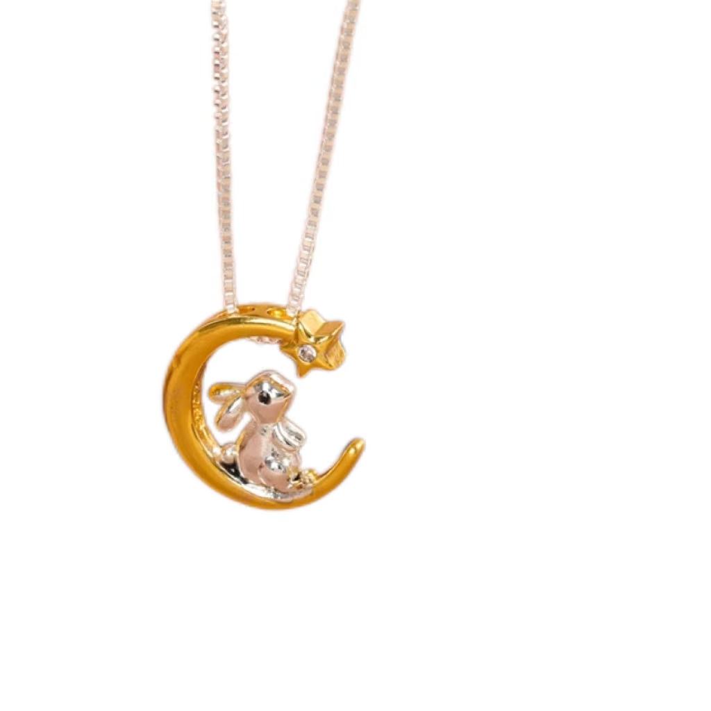 Celestial Grace Moon Rabbit Necklace