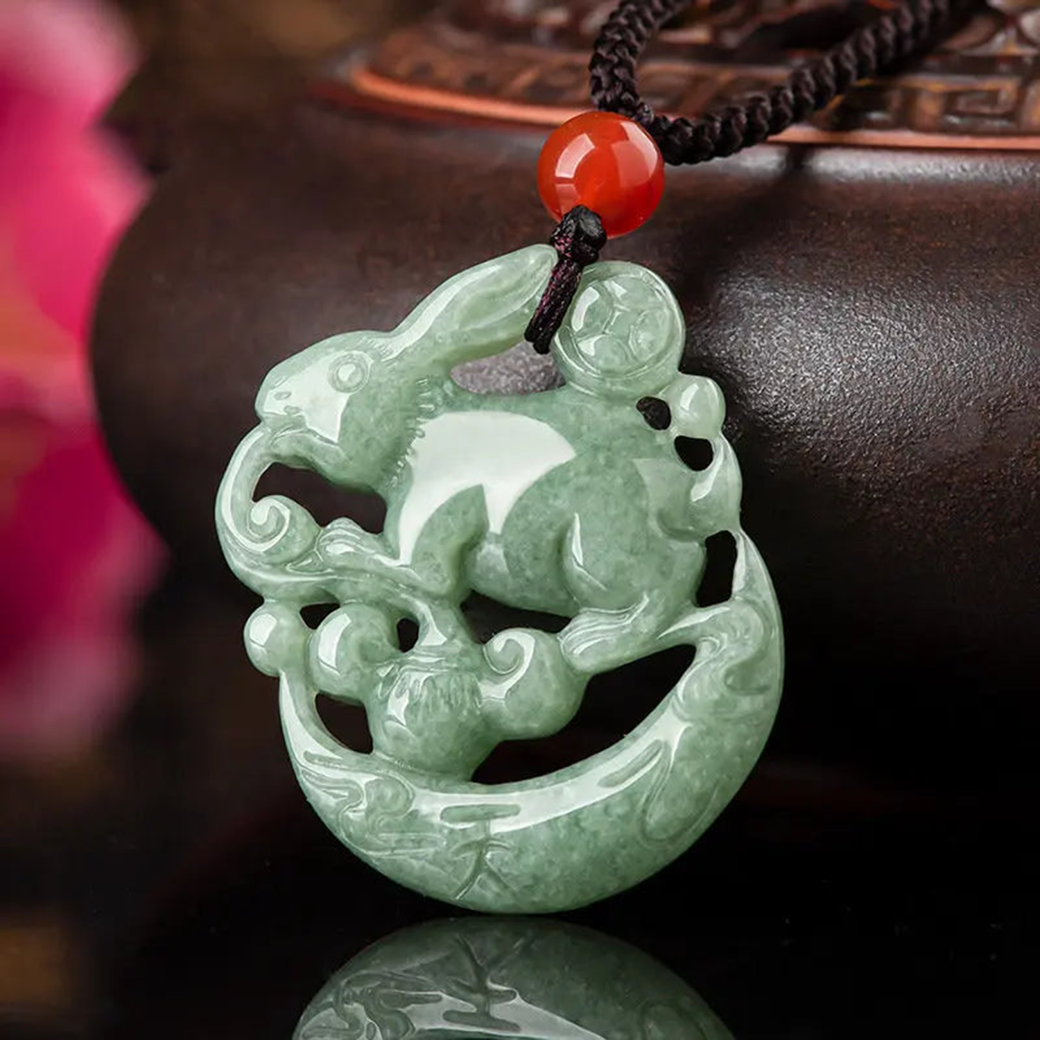 Eternal Wisdom Jade Rabbit Pendant