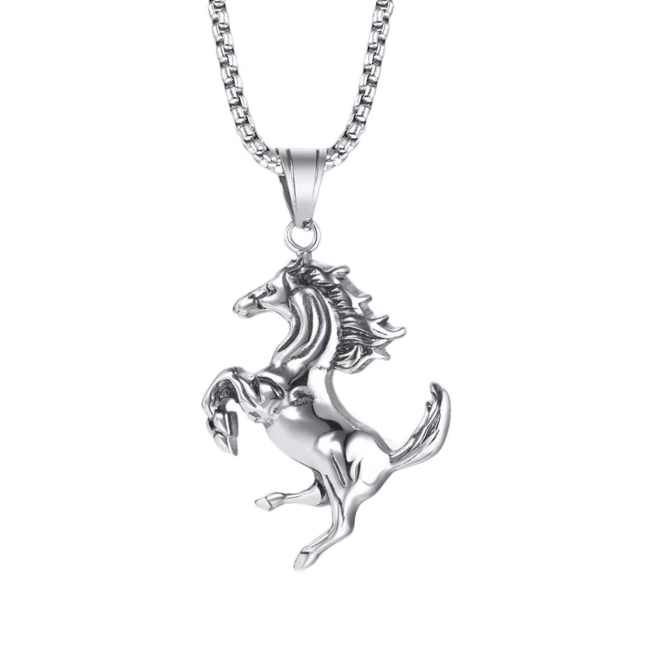 Galloping Harvest Horse Zircon Necklace