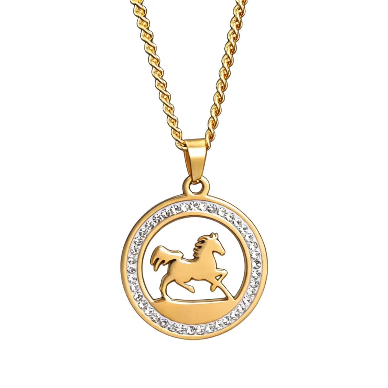 Prosperity Gallop Horse 925 Sterling Silver Pendant